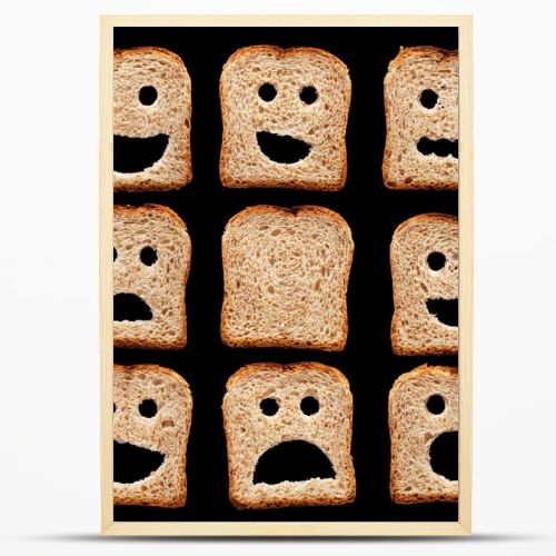 Bread slices with face expressions