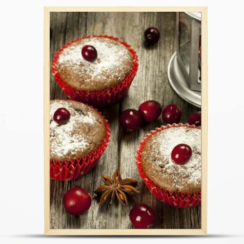 Christmas mini cakes with berries