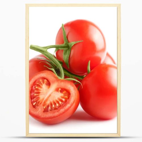 Fresh tomatoes on a green stem