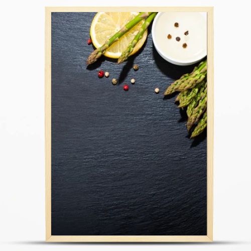 Asparagus on a dark surface. Food background