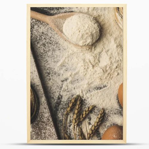 raw pasta and ingredients composition