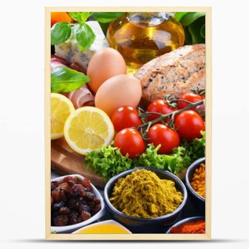 Assorted organic food products on the table