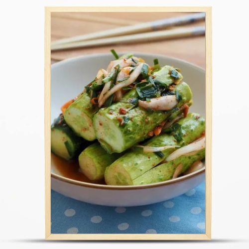 Korean food stuffedcucumberpickles, cucumberkimchi, Oi-so-bagi