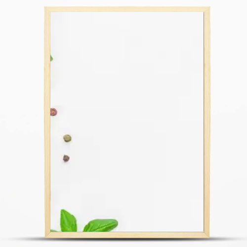Composition with ingredients for cooking on table on a white background top view. copy space.