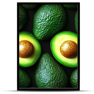 A vibrant arrangement of fresh avocados, perfect for food-related designs, recipes, or healthy eating promotions Design for Wall Art, Poster Print, Wallpaper & Background