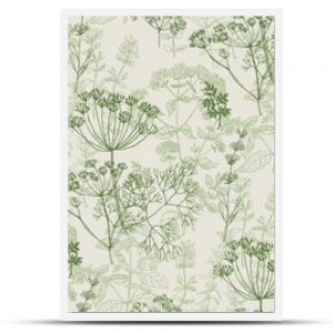 Elegant classic herbal seamless pattern