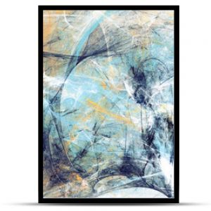 Abstract blue, yellow soft color background. Painting texture. Modern artistic pattern. Fractal artwork for creative graphic design