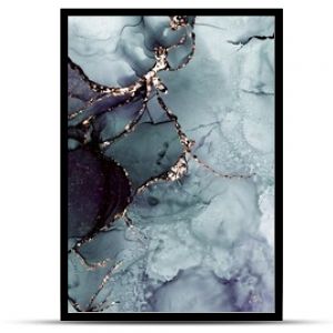 abstract fluid art painting with alcohol ink, liquid design illustration with gold paths, wallpaper background with luxury decoration elements