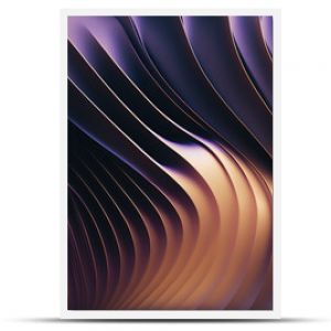 Wavy Golden and Purple Metallic 3D Background. Generative AI