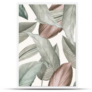 Green tropical leaves patterned background