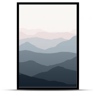 Beautiful mountains landscape. Nature background. Vector illustration for backdrops, banners, prints, posters, murals and wallpaper design.