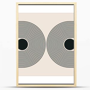 Minimal 20s geometric design poster, vector template with primitive shapes