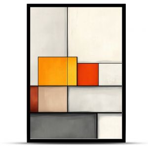 Modern Geometric Abstract Art with Bold Color Blocks