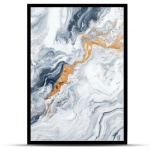 Abstract background with a swirling pattern of white, grey, and gold paint.