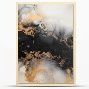 Marble ink abstract art from exquisite original painting for abstract background . Painting was painted on high quality paper texture to create smooth marble background pattern of ombre alcohol ink .