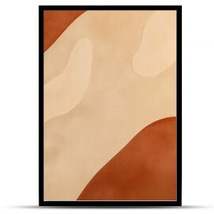 Abstract earth tone organic shapes interior design, background, art