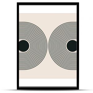 Minimal 20s geometric design poster, vector template with primitive shapes