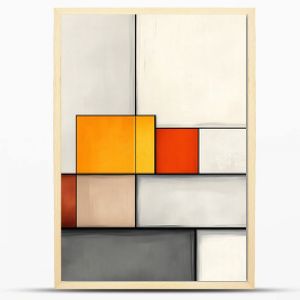 Modern Geometric Abstract Art with Bold Color Blocks