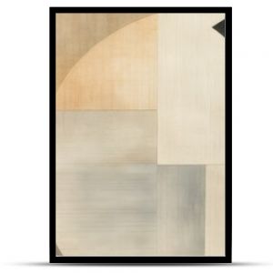 Abstract Geometric Shapes in Neutral Tones on Textured Paper, Featuring Muted Grays and Beiges with Subtle Gradients 