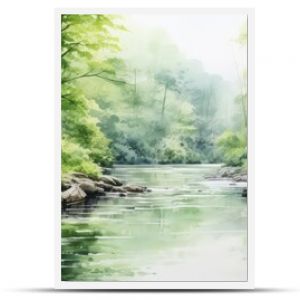 verdant greenery water color