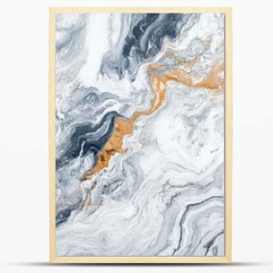 Abstract background with a swirling pattern of white, grey, and gold paint.