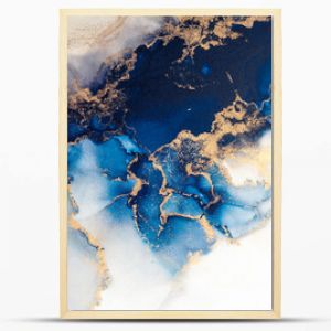 Marble ink abstract art from exquisite original painting for abstract background . Painting was painted on high quality paper texture to create smooth marble background pattern of ombre alcohol ink .