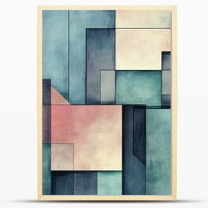 Abstract geometric shapes in pastel colors.