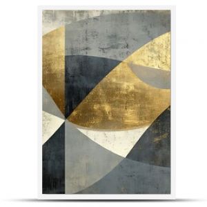 Intricate abstract design of fragmented shapes flowing gracefully through muted tones and textures background