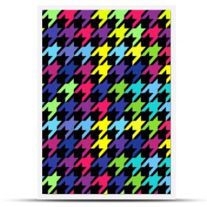 Neon Carnival Colors Hounds Tooth Repeat Pattern