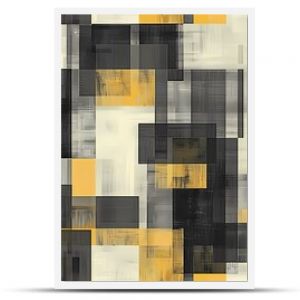 Abstract Geometric Pattern in Yellow, Grey, and Black