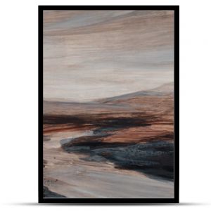 Beautiful hand painted landscape. Versatile artistic image for creative design projects: posters, banners, cards, magazines, prints, covers, brochures and wallpapers. Gouache on cardboard.