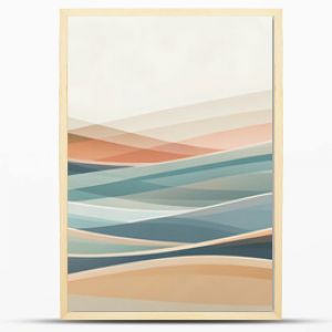 Serene Flow: A soothing abstract landscape of rolling hills in muted pastel hues, perfect for minimalist and contemporary spaces. 