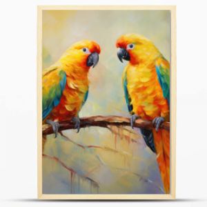 Vibrant Parrot Duo on Canvas