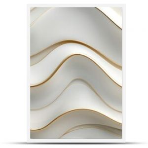 Modern abstract wallpaper with wavy, geometric patterns in gold and white tones.