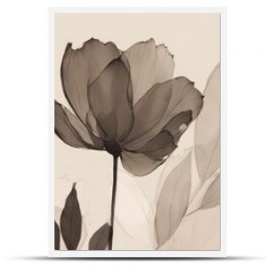 Elegant and timeless wallpaper featuring minimalist flower drawings