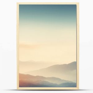 Dreamy mountains with autumn background during sunset or sunrise. Elegant and minimalistic style wallpaper with copy space in orange, yellow colors.