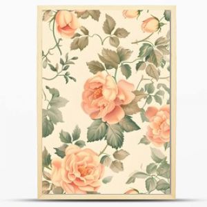 Delicate Pastel Floral Pattern with Lush Botanical Designs