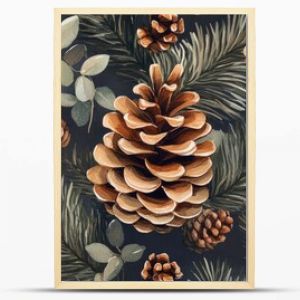 Pinecone wallpaper design with a captivating pattern, perfect for adding a natural touch to various spaces. This pinecone wallpaper offers appealing aesthetics and ample copy space.