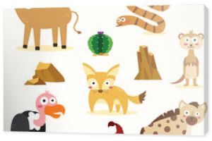 Vector vector of animals including a desert animal cartoon