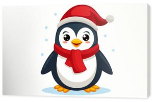  cute Christmas penguin character vector illustration