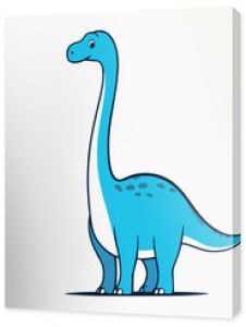 Cute little brontosaurus cartoon on white background stock illustration