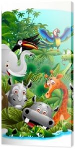 Wild Animals Cartoon on Jungle-Animali Selvaggi nella Giungla