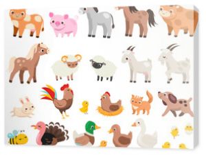 Urocza farma Duży zestaw animowanych zwierząt gospodarskich i zwierząt domowych dla dzieci i dzieci Krowa, koń, świnia i wiele innych