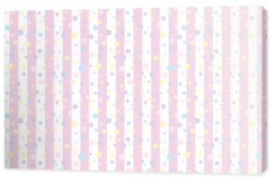 Stripes and dots pastel pink seamless repeat pattern background