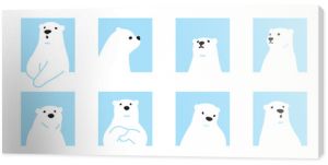 Bear vector polar bear icon character cartoon logo teddy square symbol doodle animal illustration isolated design