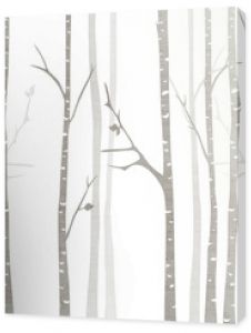 Art birches trees for kids room wallpaper, background, 