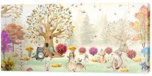 Wallpaper for the children's room. Photo wallpapers. Children's greeting card. 