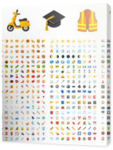 Wszystkie rodzaje emoji naklejki emotikony płaskie symbole wektorowe wszystkie flagi krajów świata ręce mężczyzna kobieta pracownicy napoje owocowe jedzenie ho