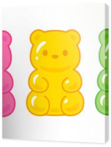 Cute cartoon gummy bears drawing set