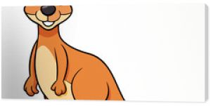 Vector of cartoon kangaroo illustration on white 